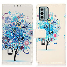 Custodia Portafoglio In Pelle Fantasia Modello Cover con Supporto D02Y per Nokia G22 Blu