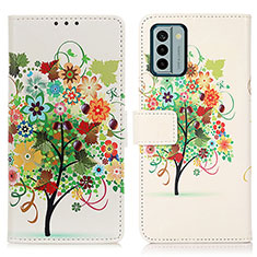 Custodia Portafoglio In Pelle Fantasia Modello Cover con Supporto D02Y per Nokia G22 Verde