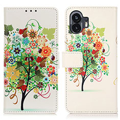 Custodia Portafoglio In Pelle Fantasia Modello Cover con Supporto D02Y per Nothing Phone 2 Verde