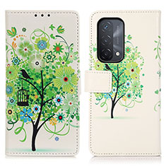 Custodia Portafoglio In Pelle Fantasia Modello Cover con Supporto D02Y per Oppo A54 5G Verde