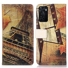 Custodia Portafoglio In Pelle Fantasia Modello Cover con Supporto D02Y per Oppo A55S 5G Marrone