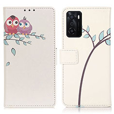 Custodia Portafoglio In Pelle Fantasia Modello Cover con Supporto D02Y per Oppo A55S 5G Rosa