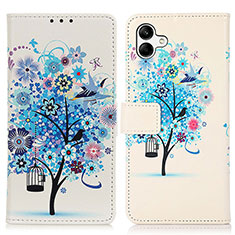 Custodia Portafoglio In Pelle Fantasia Modello Cover con Supporto D02Y per Samsung Galaxy A04E Blu