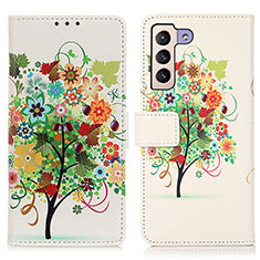 Custodia Portafoglio In Pelle Fantasia Modello Cover con Supporto D02Y per Samsung Galaxy S23 5G Multicolore