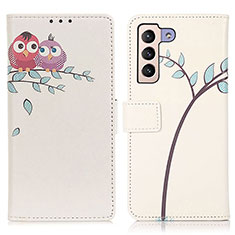 Custodia Portafoglio In Pelle Fantasia Modello Cover con Supporto D02Y per Samsung Galaxy S23 5G Rosa