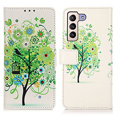 Custodia Portafoglio In Pelle Fantasia Modello Cover con Supporto D02Y per Samsung Galaxy S23 Plus 5G Verde