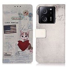 Custodia Portafoglio In Pelle Fantasia Modello Cover con Supporto D02Y per Xiaomi Redmi K60 Ultra 5G Grigio