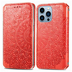 Custodia Portafoglio In Pelle Fantasia Modello Cover con Supporto H01 per Apple iPhone 16 Pro Max Rosso