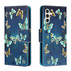 Custodia Portafoglio In Pelle Fantasia Modello Cover con Supporto H01X per Samsung Galaxy A13 5G Blu Notte