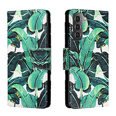 Custodia Portafoglio In Pelle Fantasia Modello Cover con Supporto H01X per Samsung Galaxy S22 5G Verde