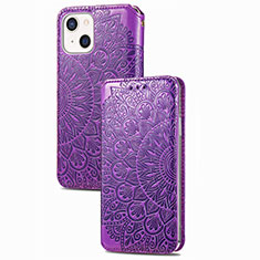 Custodia Portafoglio In Pelle Fantasia Modello Cover con Supporto H02 per Apple iPhone 13 Viola