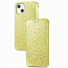 Custodia Portafoglio In Pelle Fantasia Modello Cover con Supporto H02 per Apple iPhone 15 Giallo