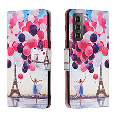 Custodia Portafoglio In Pelle Fantasia Modello Cover con Supporto H02X per Samsung Galaxy S23 5G Multicolore