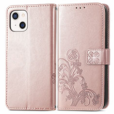 Custodia Portafoglio In Pelle Fantasia Modello Cover con Supporto H03 per Apple iPhone 13 Mini Oro Rosa