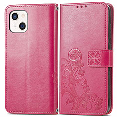 Custodia Portafoglio In Pelle Fantasia Modello Cover con Supporto H03 per Apple iPhone 13 Mini Rosa Caldo