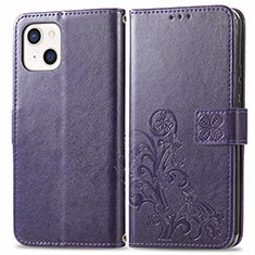 Custodia Portafoglio In Pelle Fantasia Modello Cover con Supporto H03 per Apple iPhone 14 Viola