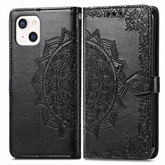 Custodia Portafoglio In Pelle Fantasia Modello Cover con Supporto H05 per Apple iPhone 15 Plus Nero