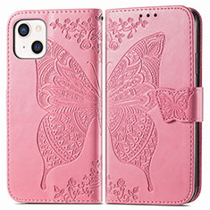 Custodia Portafoglio In Pelle Fantasia Modello Cover con Supporto H07 per Apple iPhone 13 Mini Rosa Caldo