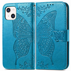 Custodia Portafoglio In Pelle Fantasia Modello Cover con Supporto H07 per Apple iPhone 14 Plus Blu