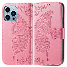 Custodia Portafoglio In Pelle Fantasia Modello Cover con Supporto H07 per Apple iPhone 14 Pro Max Rosa