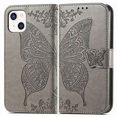 Custodia Portafoglio In Pelle Fantasia Modello Cover con Supporto H07 per Apple iPhone 15 Plus Grigio