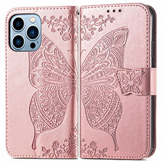 Custodia Portafoglio In Pelle Fantasia Modello Cover con Supporto H07 per Apple iPhone 15 Pro Max Oro Rosa