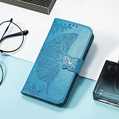 Custodia Portafoglio In Pelle Fantasia Modello Cover con Supporto H08 per Apple iPhone 15 Blu