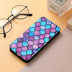 Custodia Portafoglio In Pelle Fantasia Modello Cover con Supporto H10 per Apple iPhone 13 Viola