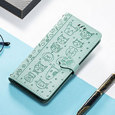 Custodia Portafoglio In Pelle Fantasia Modello Cover con Supporto H11 per Apple iPhone 15 Pro Verde