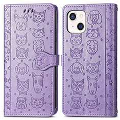 Custodia Portafoglio In Pelle Fantasia Modello Cover con Supporto H11 per Apple iPhone 15 Viola