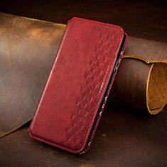 Custodia Portafoglio In Pelle Fantasia Modello Cover con Supporto H14 per Apple iPhone 13 Mini Rosso