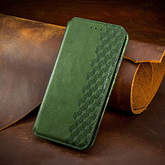 Custodia Portafoglio In Pelle Fantasia Modello Cover con Supporto H14 per Apple iPhone 15 Verde