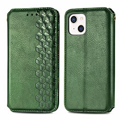 Custodia Portafoglio In Pelle Fantasia Modello Cover con Supporto H15 per Apple iPhone 13 Mini Verde