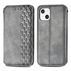 Custodia Portafoglio In Pelle Fantasia Modello Cover con Supporto H15 per Apple iPhone 14 Grigio