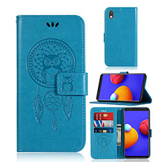 Custodia Portafoglio In Pelle Fantasia Modello Cover con Supporto JX1 per Samsung Galaxy A01 Core Blu