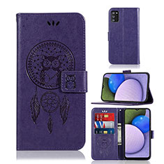 Custodia Portafoglio In Pelle Fantasia Modello Cover con Supporto JX1 per Samsung Galaxy M02s Viola