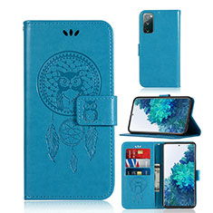 Custodia Portafoglio In Pelle Fantasia Modello Cover con Supporto JX1 per Samsung Galaxy S20 FE 4G Blu