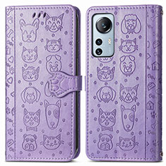 Custodia Portafoglio In Pelle Fantasia Modello Cover con Supporto L01 per Xiaomi Mi 12S Pro 5G Viola