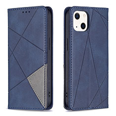 Custodia Portafoglio In Pelle Fantasia Modello Cover con Supporto L04 per Apple iPhone 13 Blu