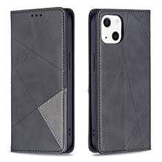 Custodia Portafoglio In Pelle Fantasia Modello Cover con Supporto L04 per Apple iPhone 13 Nero