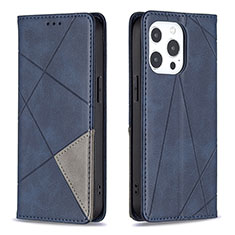 Custodia Portafoglio In Pelle Fantasia Modello Cover con Supporto L04 per Apple iPhone 13 Pro Max Blu