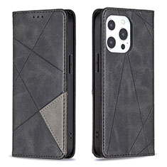 Custodia Portafoglio In Pelle Fantasia Modello Cover con Supporto L04 per Apple iPhone 13 Pro Max Nero