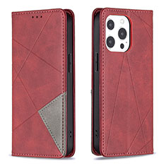 Custodia Portafoglio In Pelle Fantasia Modello Cover con Supporto L04 per Apple iPhone 14 Pro Rosso