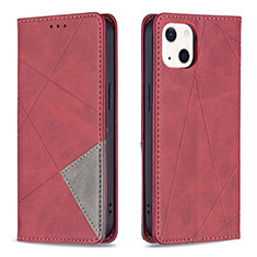 Custodia Portafoglio In Pelle Fantasia Modello Cover con Supporto L04 per Apple iPhone 15 Plus Rosso