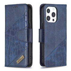 Custodia Portafoglio In Pelle Fantasia Modello Cover con Supporto L05 per Apple iPhone 14 Pro Max Blu