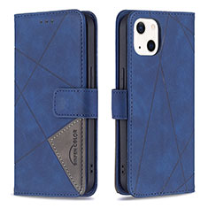 Custodia Portafoglio In Pelle Fantasia Modello Cover con Supporto L06 per Apple iPhone 13 Mini Blu