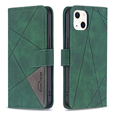 Custodia Portafoglio In Pelle Fantasia Modello Cover con Supporto L06 per Apple iPhone 13 Verde