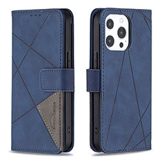 Custodia Portafoglio In Pelle Fantasia Modello Cover con Supporto L06 per Apple iPhone 14 Pro Max Blu