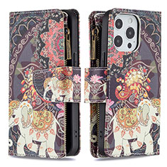 Custodia Portafoglio In Pelle Fantasia Modello Cover con Supporto per Apple iPhone 13 Pro Max Multicolore