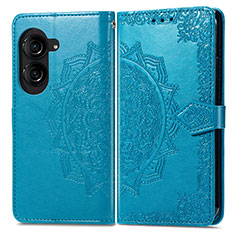 Custodia Portafoglio In Pelle Fantasia Modello Cover con Supporto per Asus ZenFone 10 Blu